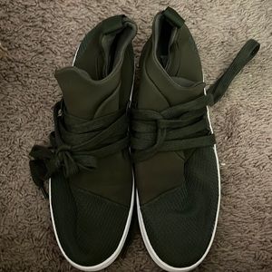 Olive green sneakers, gently used